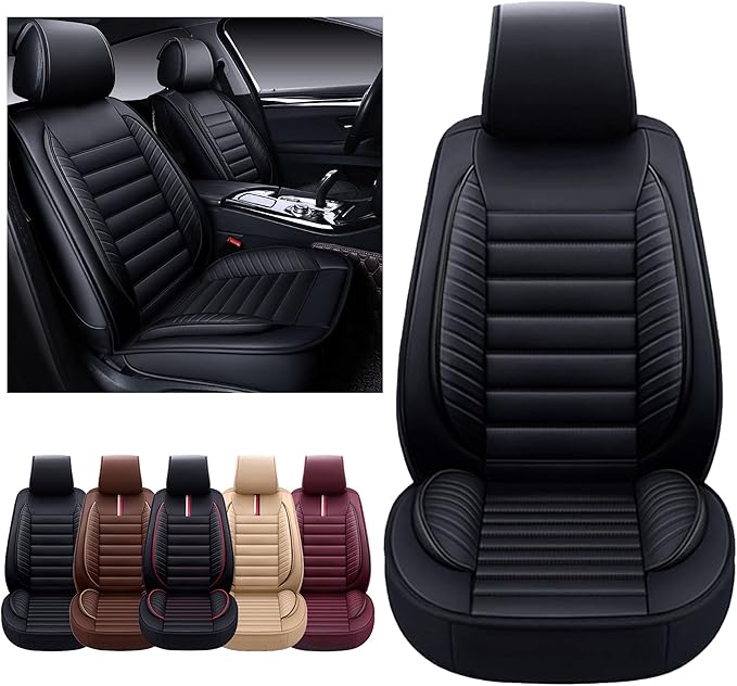OASIS AUTO Car Seat Covers Premium Waterproof Faux Leather Cushion Universal - Image 4