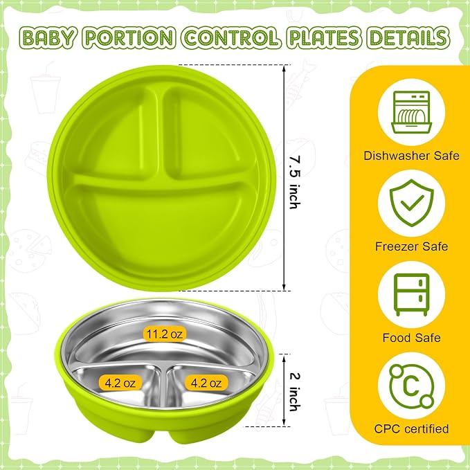 Nuogo 1 Pcs Stainless Steel Baby Suction Plates - Image 2