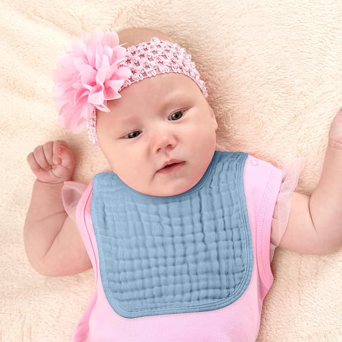Tallew 8 Pack Baby Bibs and Muslin Burps - Image 5