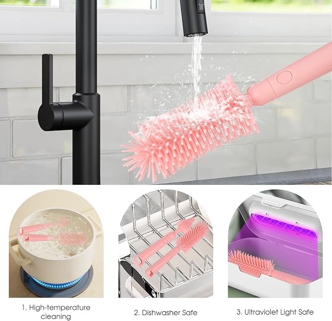 Portable Baby Bottle Brush Set, 7-in-1 Travel Baby Bottle Cleaning Kit - Image 6