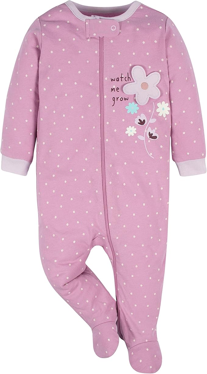 Gerber Baby Girls 4 Pack Sleep 'N Play Footie - Image 2