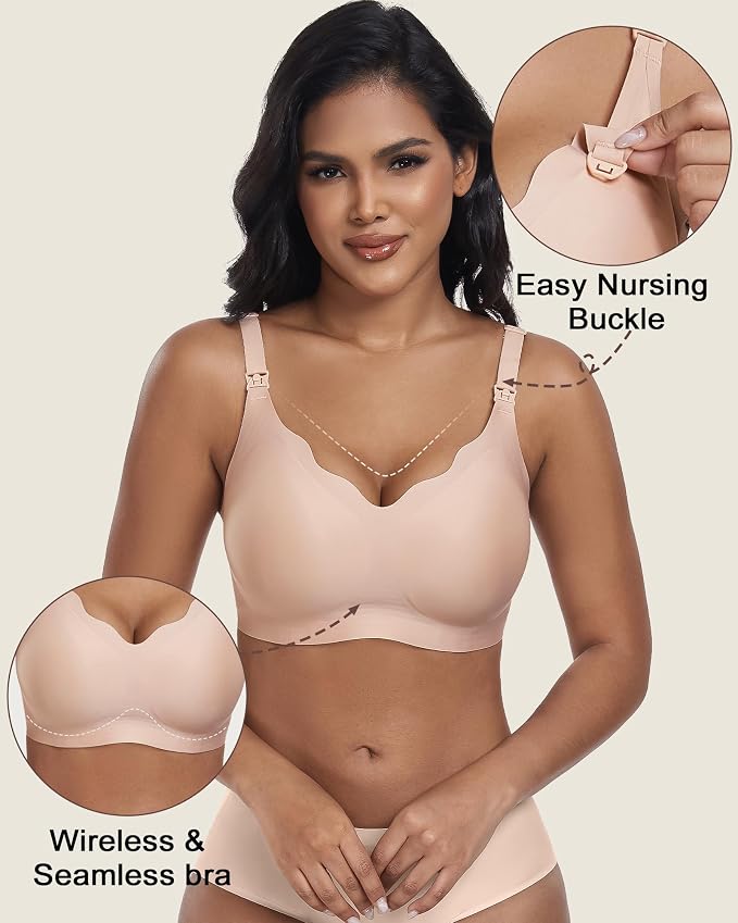 As Fairy Wireless Seamless Pumping Bra Hands Free Nursing Bra Wirefree Comfort - Image 2