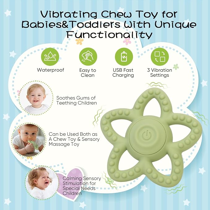 Vibrating Sensory Chew Toy, Teether Teething Toys - Image 2