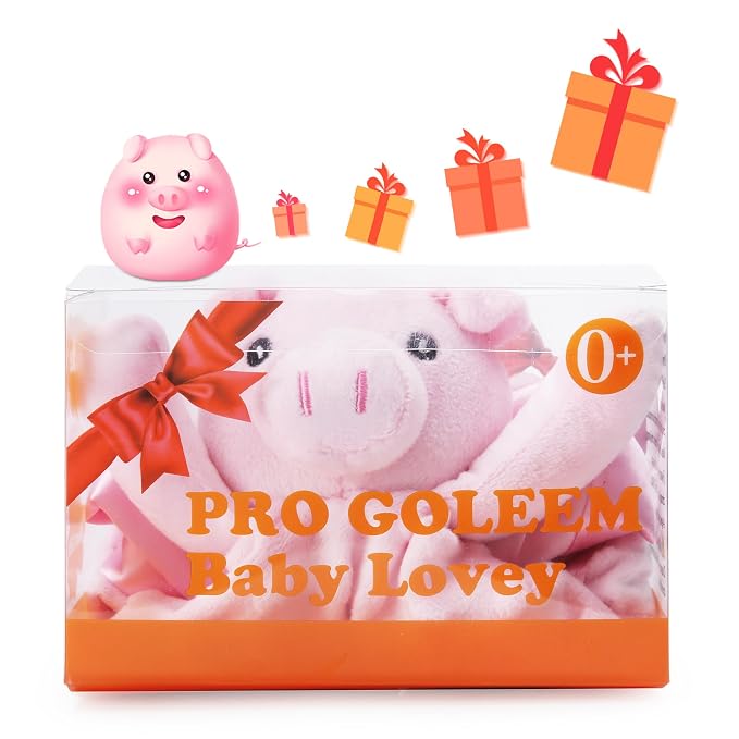 Pro Goleem Pig Loveys for Babies, Soft Security Blanket Baby Snuggle Toy - Image 7