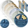 Meanplan 6 Pack Suction Plates for Toddlers by Meanplan
