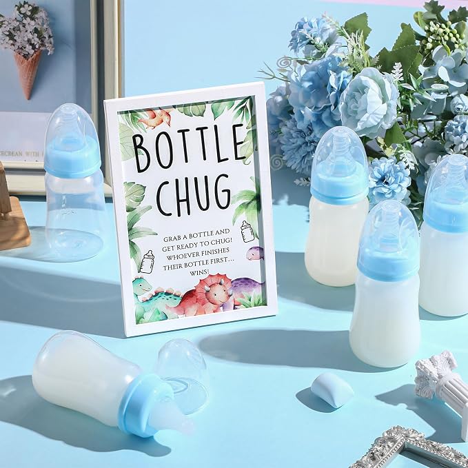 Roowest Bottle Chug Baby Shower Game Favors Including Dinosaur Theme Wooden - Image 4