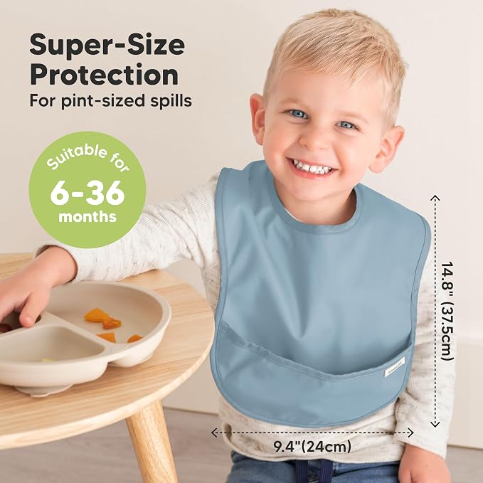 3-Pack Waterproof Baby Bibs for Eating - Image 3