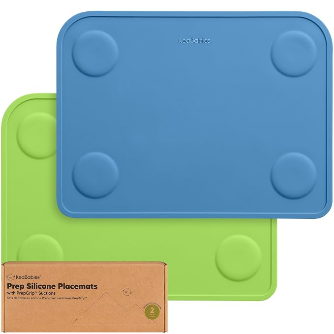 KeaBabies 2-Pack Silicone Placemats by KeaBabies