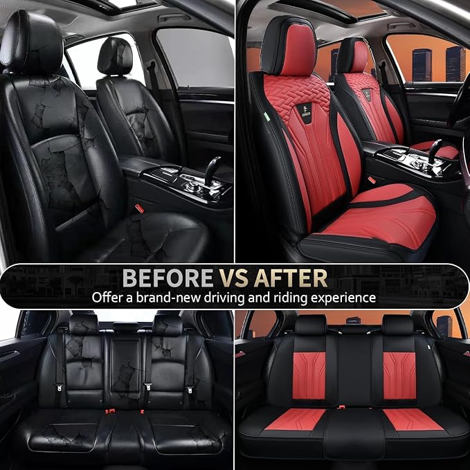 FLORICH Leather Seat Covers Automotive Seat Covers Car Seat Covers Full Set Car - Image 9
