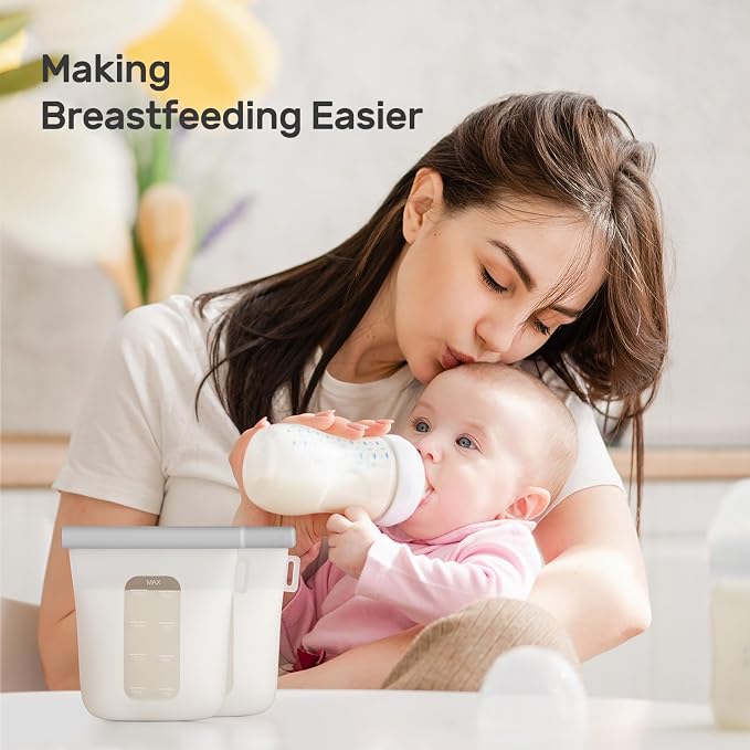 Nuliie 7 Pcs Silicone Breastmilk Storage Bags Reusable, 8oz/240ml Double - Image 7