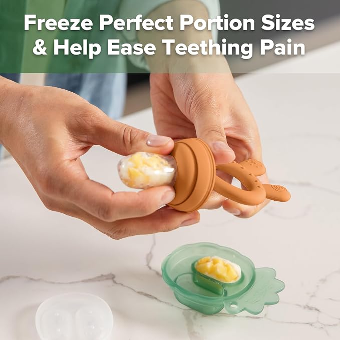 Haakaa Baby Fruit Food Feeder & Mini Freezer Nibble Tray Combo, Breastmilk - Image 3