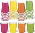 URATOT 60 Pieces 9 Ounce Disposable Paper Cups Neon Color Party Cups Drinking by URATOT