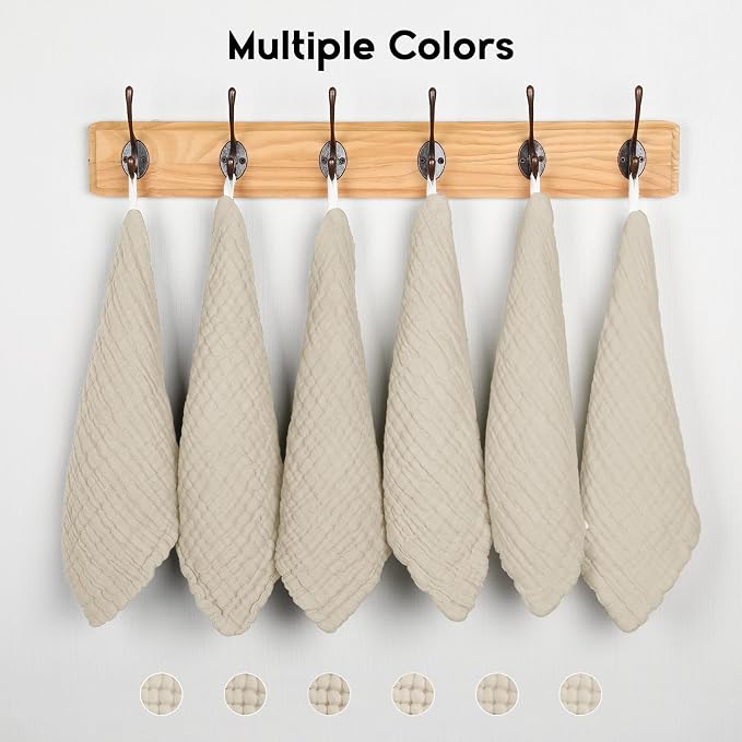 Muslin Baby Washcloths 6 Pack, 100% Cotton Wash Cloths - Image 7