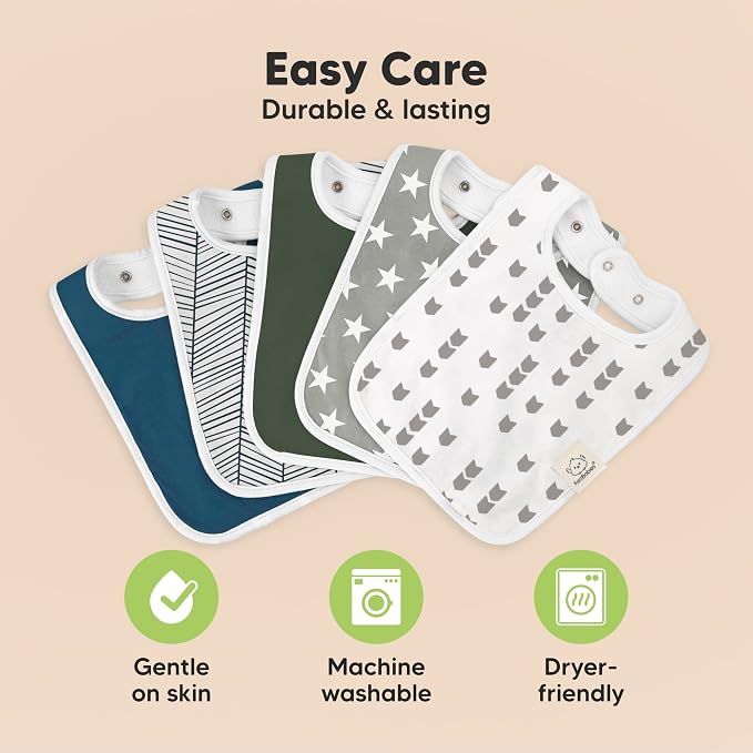 KeaBabies 8-Pack Organic Baby Bibs - Image 7