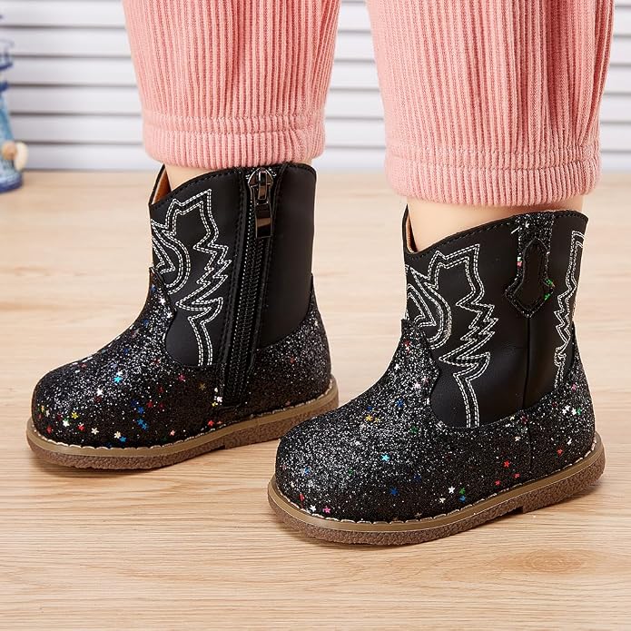 BMCiTYBM Baby Cowboy Cowgirl Boots Infant Western Shoes Boys Girls Round Toe - Image 2