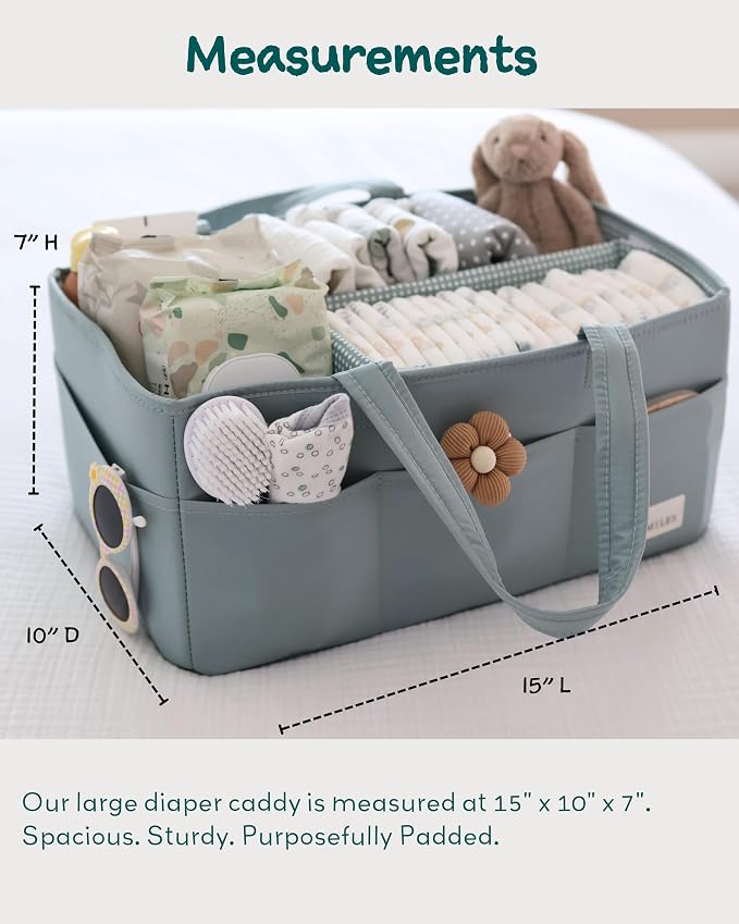 Lily Miles Baby Diaper Caddy Organizer, Wipeable Diaper Organizer Basket - Image 5