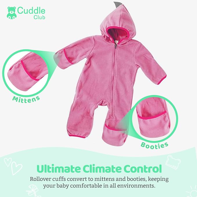 Cuddle Club Fleece Baby Bunting Bodysuit - Image 3