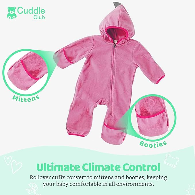 Cuddle Club Fleece Baby Bunting Bodysuit - Image 3