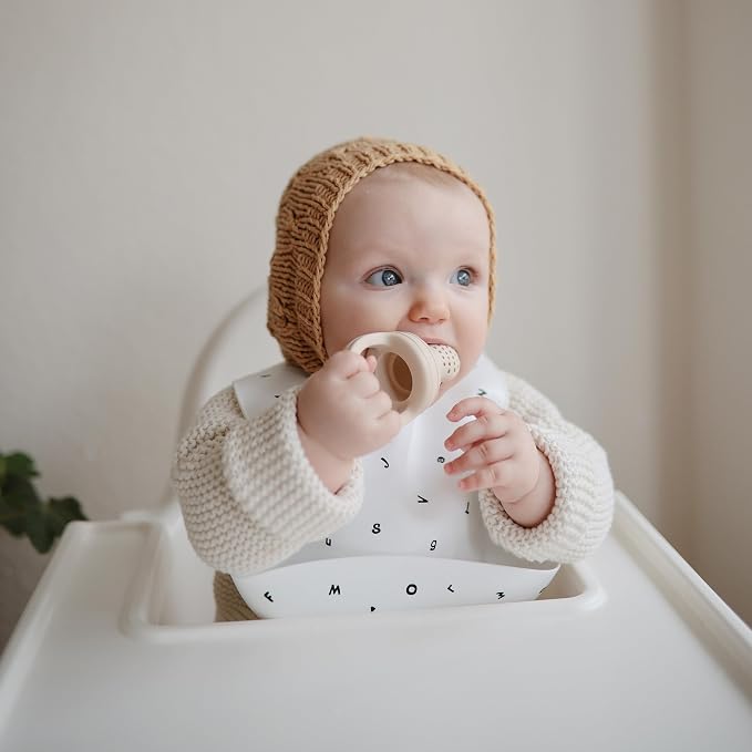 mushie Silicone Baby Bib | Adjustable Fit Waterproof Bibs - Image 5
