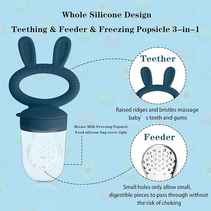 Baby Solids/Frozen Fruit Feeder Pacifier, Infant Teether Toy 4M+, BPA-Free - Image 2