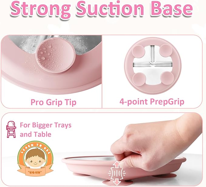 Stainless Steel Suction Plates for Toddlers, Non Toxic Non Slip Portion Control - Image 7