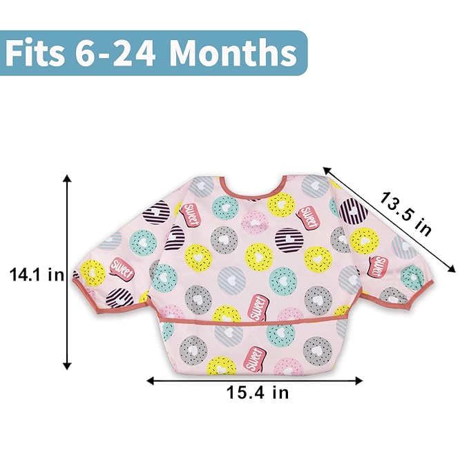 Long Sleeve Bibs For Babies 6-24 Months Full Coverage Shirt Bib for Baby Boys - Image 7