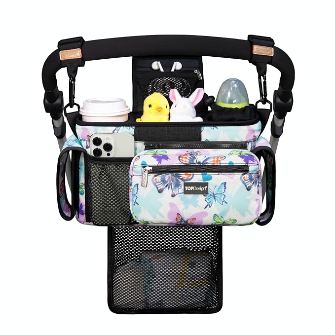 TOPDesign Universal Baby Stroller Organizer, Stroller Caddy by TOPDesign