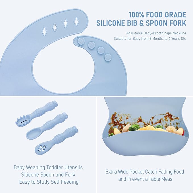 Baby Weaning Set, Silicone Baby Feeding Set, Toddler Weaning Set - Image 3