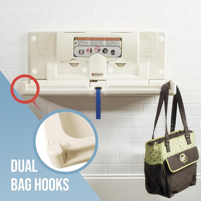 Foundations Classic Horizontal Wall-Mounted Baby Changing Station - Image 6