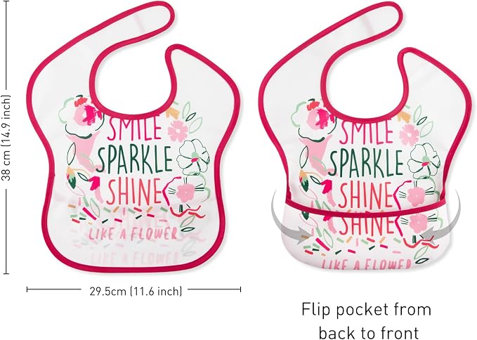 Mess Proof Baby Bib 3 Pack, Waterproof Led Weaning Baby Feeding Bibs - Image 3