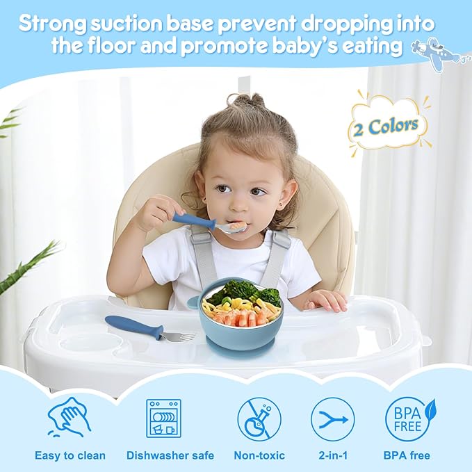 2 Pack Stainless Steel Baby Bowls - Image 3