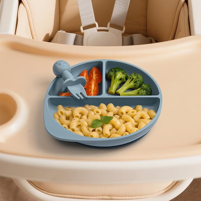 Silicone Baby Feeding Set Plates and Utensils Set - Image 6