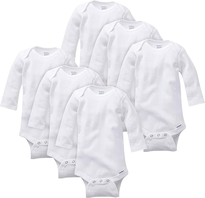 Gerber unisex-baby Multi-pack Long-sleeve Onesies Bodysuit Mitten Cuff Sizes by Gerber
