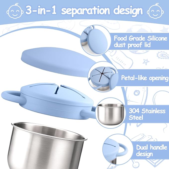 Mity rain 1 Pack Stainless Steel Snack Containers - Image 3
