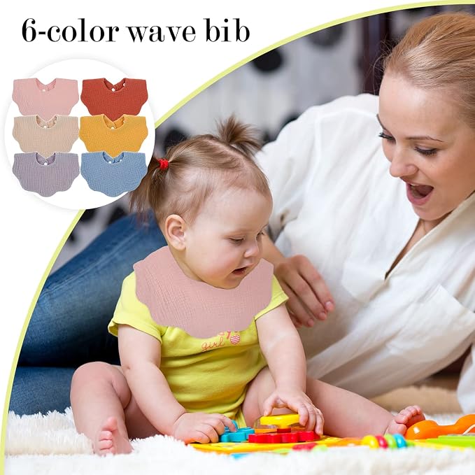 Muslin Baby Bibs for Drooling and Teething Newborn Drool Bibs for Baby Girl Boy - Image 5