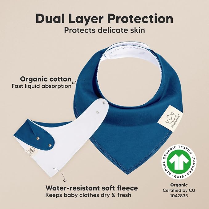 KeaBabies 10-Pack Organic Baby Bandana Bibs - Image 2