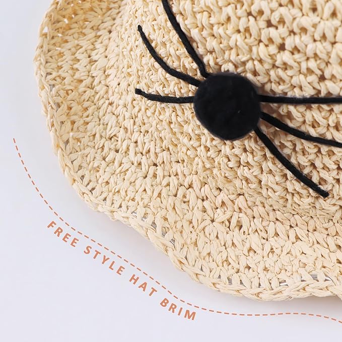 Baby Girl Straw Hat Outdoor Baby Sun Protection Hats Summer Bowknot Beach Cap - Image 5