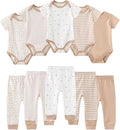 Baby Bodysuit and Pant Set 10-pcs Cotton Soft Newborn Boy Girl Clothes Outfits by Ruliby