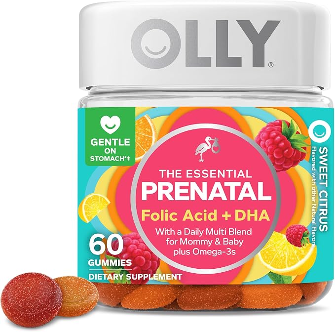 OLLY Prenatal Multivitamin Gummy, Supports Healthy Growth and Brain Development by OLLY