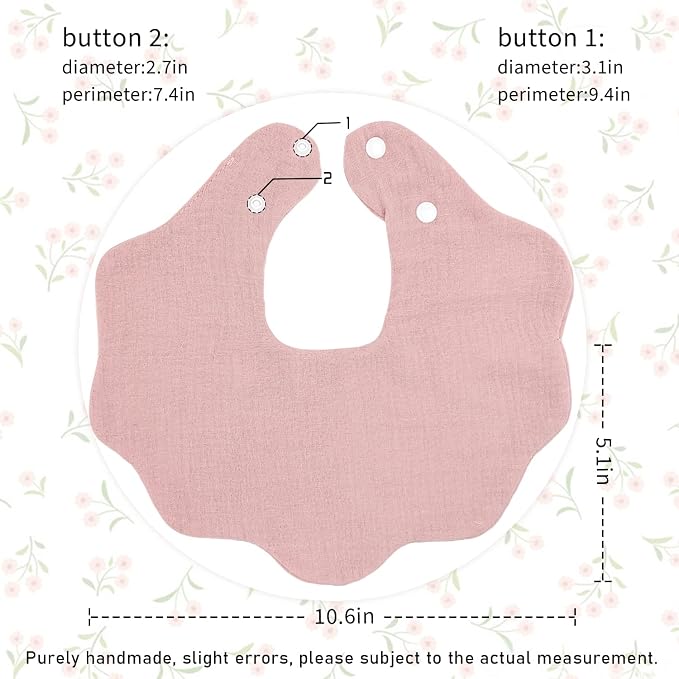 Muslin Baby Bibs for Drooling and Teething Newborn Drool Bibs for Baby Girl Boy - Image 2