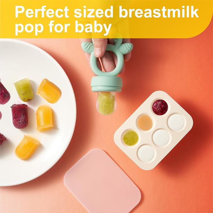 Baby Fruit Food Feeder with Popsicle Mold, Cute Teething Toys Silicone Teethers - Image 4