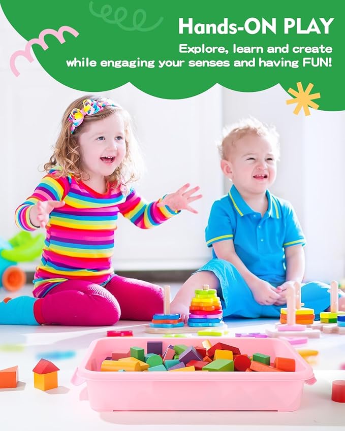 Sensory Bin Sand Tray with Lid for Toddlers 2 Pcs 15in Portable Sandbox Toy - Image 4