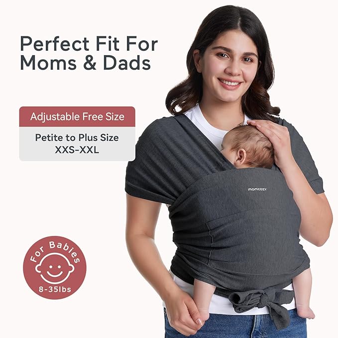 Momcozy Baby Wrap Carrier, Lightweight Hands Free Baby Sling, Adjustable Baby - Image 4