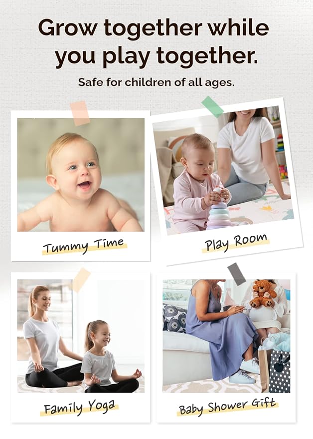 Baby Care Play Mat 82'' x 55'' Original One-Piece Reversible Rollable - Image 6