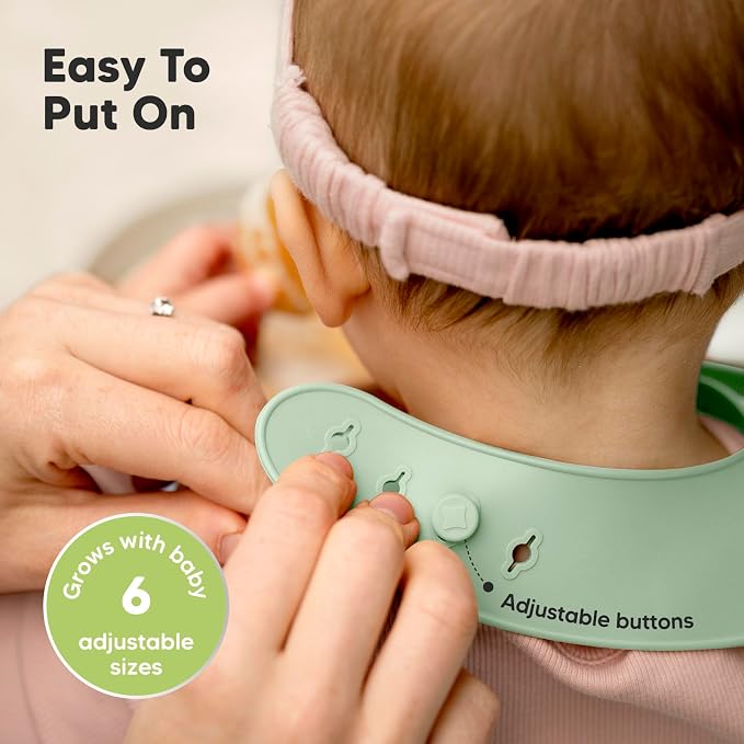 KeaBabies 2-Pack Silicone Baby Bibs - Image 5