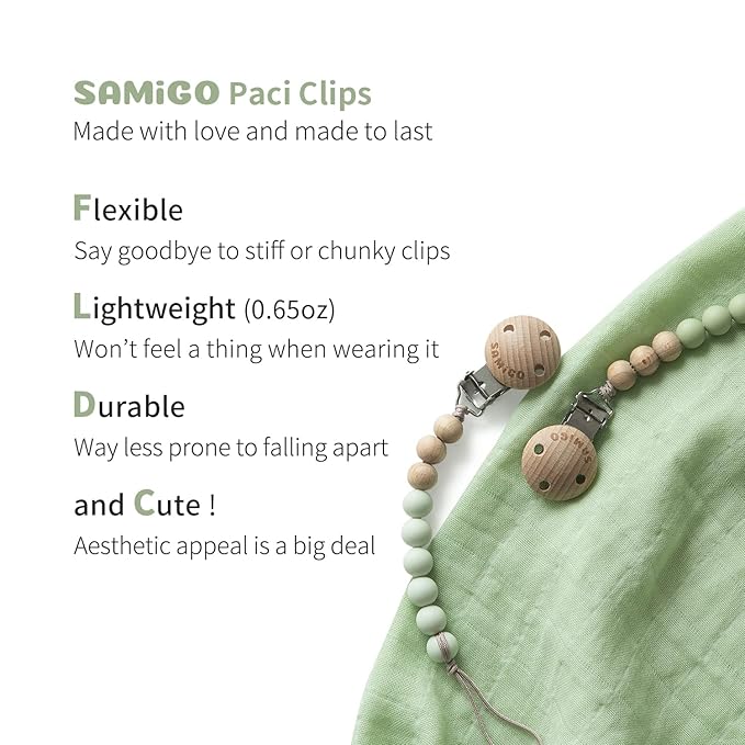 SAMiGO Pacifier Clips Holders Silicone Paci Binky Clips - Image 3