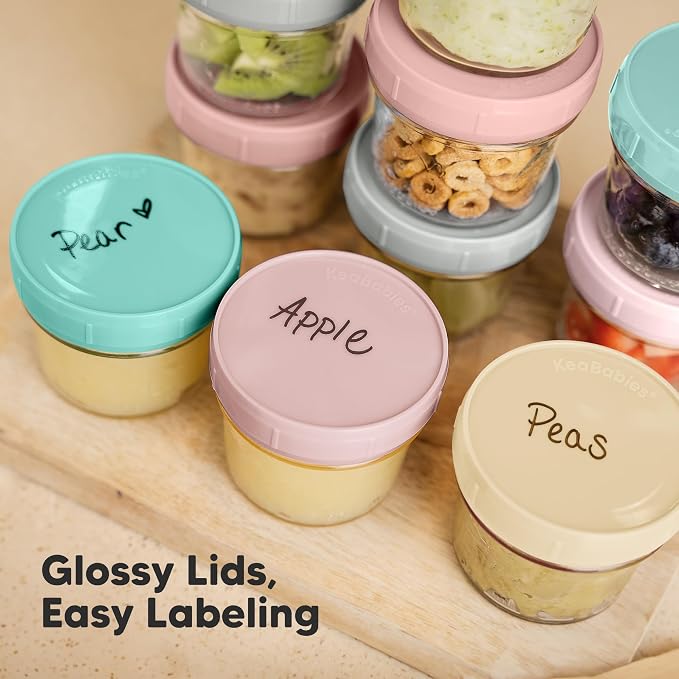 KeaBabies 12pk 4oz Glass Baby Food Containers - Image 6