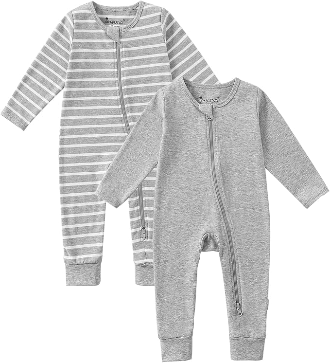 Jimonda Baby Sleeper Rompers, Unisex Boys Girls Zip-Front Pajamas One-Piece by JimondaBaby