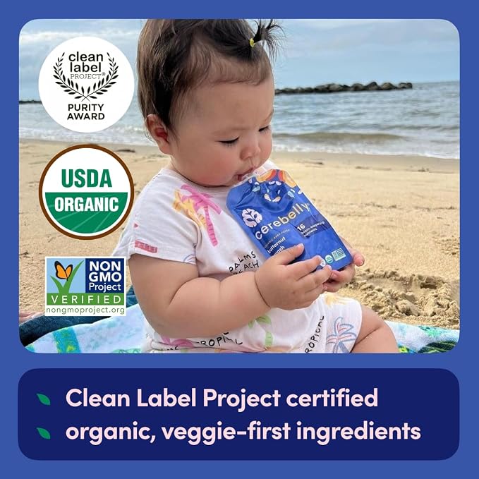 Cerebelly Organic Baby Food Pouches, Hearty Veggie Purees, 16 Nutrients - Image 4