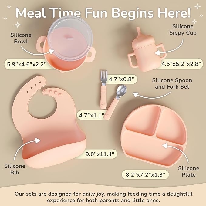 mimi & kiki BPA-Free Silicone Baby Feeding Set, Baby Plates and Bowls Set - Image 2